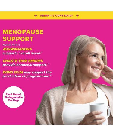 Pink Stork Menopause Support Tea - Organic Blend with Black Cohosh & Dong Quai for Hot Flash Relief, Stress & Mood Support - 15 Sachets - Buy Online on GoSupps.com