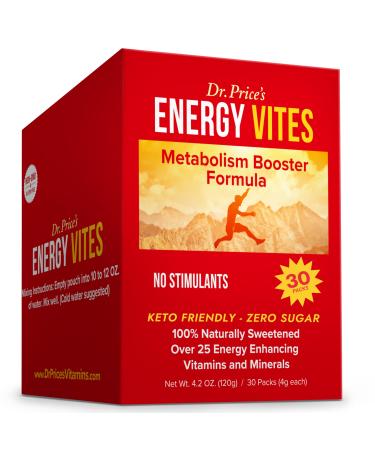 Dr. Price's Vitamins Energy Supplements - Energy Powder - 30 Packets - Metabolism Booster - Amino Acids Vitamin B12 - Energy Vites - Pre Workout Powder Men and Women No Sugar Gluten Free & Non-GMO