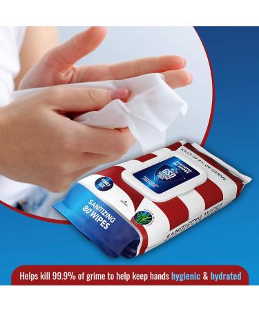 GSD Bleach-Free Disinfecting Wipes with Aloe Vera - Antibacterial Cleaning & Hand Sanitizer. Hypoallergenic & Hygienic Wet Wipes for Home & Outdoor Use - 80 Count - Buy Online on GoSupps.com