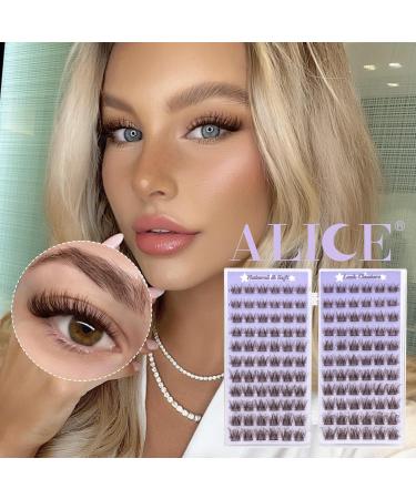 ALICE Brown Lash Clusters | Natural Wispy Dark Brown Eyelashes | 8-16mm C Curl Handmade Faux Mink 132 Pcs - Buy Online on GoSupps.com