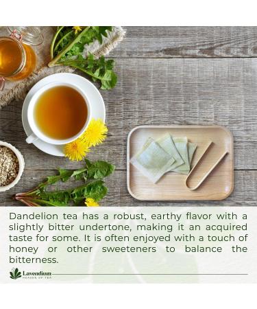 Lavendium Premium 30 Dandelion Root Tea Bags 100% Natural & Pure from Dandelion Root Eco-Conscious Tea Bags Dandelion Root Herbal Tea. No Sugar No Caffeine No Gluten Vegan. - Buy Online on GoSupps.com