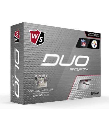 Wilson Duo Soft+ NFL Golf Balls - Pittsburgh White (12 balls) - Buy Online on GoSupps.com