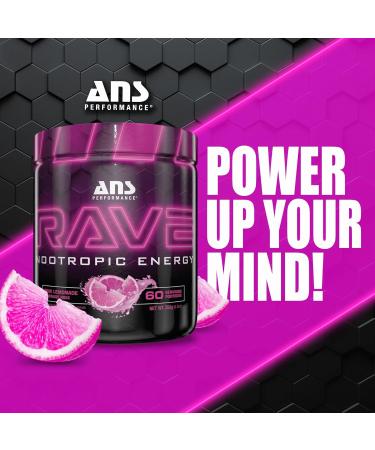 Rave Energy Supplement - 60 Servings Sugar-Free Focus & Memory Boost - Pink Lemonade Flavor - Buy Online on GoSupps.com