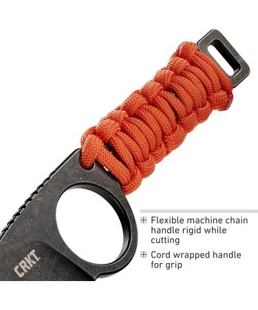 CRKT Capflying Knife EDC | Solid Blade Drop Point Knife with Black Stonewash | Orange Handle with Wrapped Cord | International Shipping Available - Buy Online on GoSupps.com