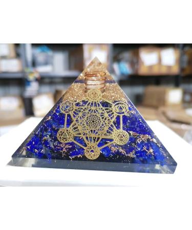 P&R UK Lapis Lazuli Metatron's Cube Orgonite Pyramid with Copper Coil - Energy-Enhancing Healing Crystal D cor in Elegant Gift Box - Buy Online on GoSupps.com