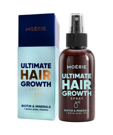Moerie Ultimate Hair Growth Spray Designed to Strengthen Hair & Stop Hair Loss - 100% Natural Hair Serum for Hair Growth with 125 Minerals, Proteins & Vitamins - Fresh Scent - 5.07 Fl. Oz