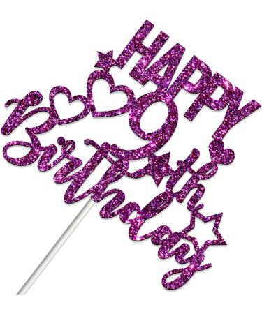Tenhaisi Glitter Purple Happy 9th Birthday Cake Topper 9 and Fabulous Cake Topper - Birthday Party Decoration - 9 Years Birthday/Wedding Anniversary Party Supplies - Buy Online on GoSupps.com