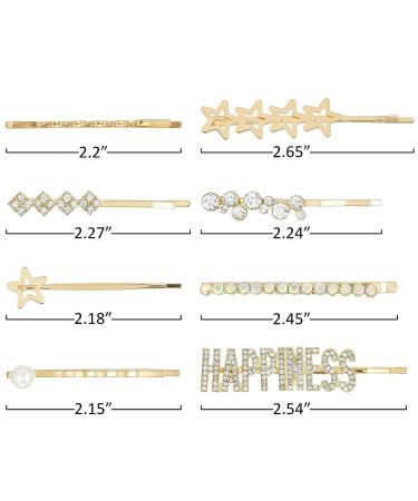 Must-Have-Beauty Decorative Hair Clip Set - Bridal Hair Accessories (8 PC HAPPINESS STARS & RHINESTONE) - Buy Online on GoSupps.com