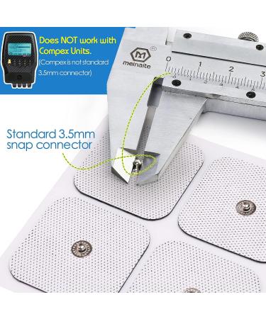LotFancy TENS Unit Replacement Pads 40 Pcs 2x2 Snap Electrodes Pads Reusable Tens Pads for EMS Muscle Stimulator Using 3.5mm Snap Connector - Buy Online on GoSupps.com