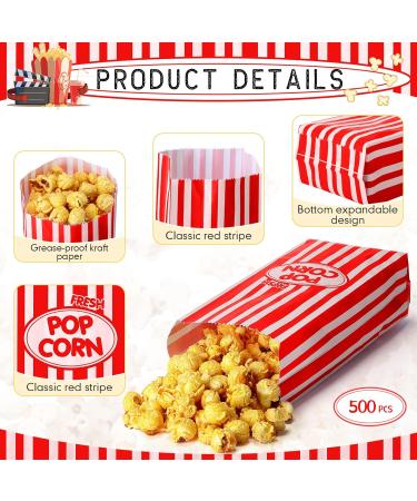 1000 PCS Popcorn Bags 2oz Popcorn Paper Bags Red and White Stripes Retro Popcorn Bags Disposable Popcorn Bags for Party Movie Theater Carnival Festivals Movie Theme Party Supplies (1000 Pcs) - Buy Online on GoSupps.com
