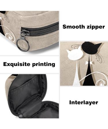 Napkin Storage Bag for Couples & Cats | Black & White Silhouette | Portable Menstrual Bag with Zipper for Teens & Women - Buy Online on GoSupps.com