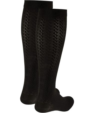 Truform Compression Socks for Women - 15-20 mmHg Knee High Brown Cable Knit - Medium Size (Pack of 3) - Stylish Dress Socks for All-Day Comfort - Buy Online on GoSupps.com