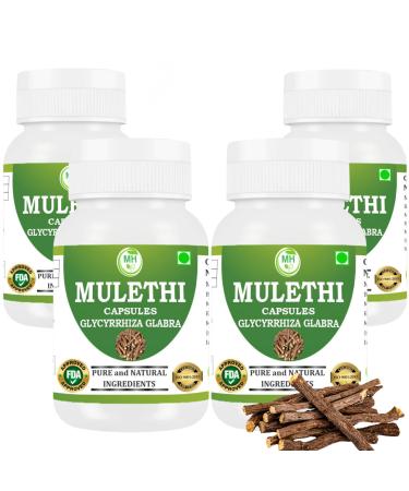 Morsan Healthcare Mulethi Capsules | Pure Licorice Root Extract | Herbal Supplement for Wellness & Digestion | Natural & Vegan Capsules | Pack of 4