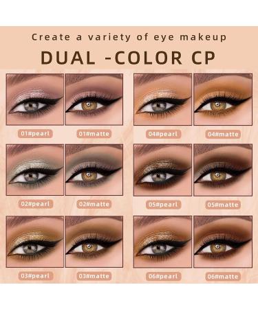 6Pcs Liquid Glitter Matte Eyeshadow Set - Neutral Brown 2 in 1 Eyeliner & Cream Quick Dry Long Lasting Shimmer Makeup for Easy Application - Buy Online on GoSupps.com
