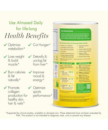 Almased Health Superfood Protein Powder for Weight Loss Meal Replacement Shake high protein Complete nutrition (Original Flavor 6 Cans 17.6 oz ea + scoop + 700ml Shaker Bottle) - Buy Online on GoSupps.com