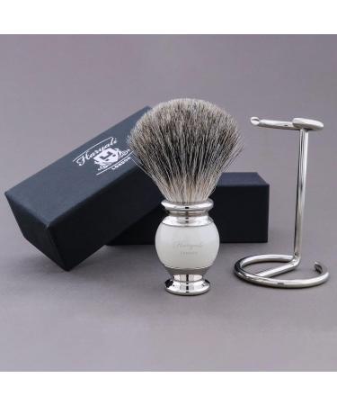 Hand Grip Mounted in Ivory & Black Badger Hair - Sophist Collection by Haryali London | Premium Quality & Elegant Design | International Shipping Available - Buy Online on GoSupps.com
