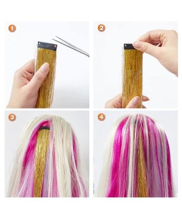 Glitzer Hair Strands - Silver Lametta Clip Extensions | 48cm Tinsel Hair Glitter Strands - Buy Online on GoSupps.com
