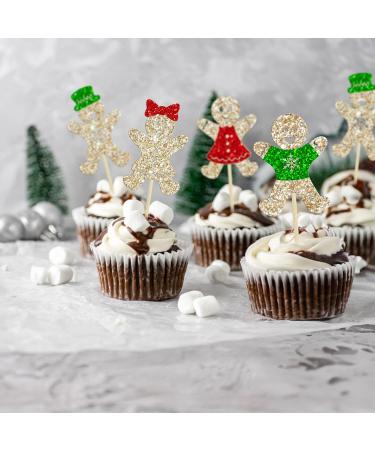24Pcs Gingerbread Gender Reveal Cupcake Toppers Christmas Gingerbread Man Boy or Girl Cupcake Picks Xmas Holiday Theme Gender Reveal Baby Shower Party Decor Supplies Multicolor-16 - Buy Online on GoSupps.com