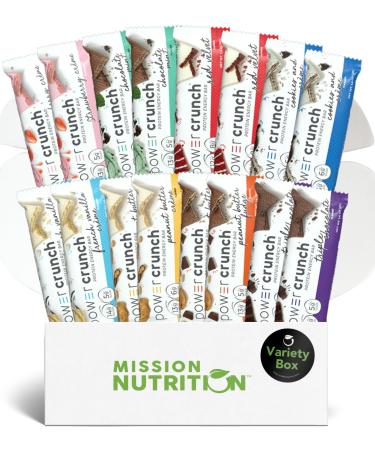 Power Crunch Protein Bars Variety Pack - High Protein Low Calorie Low Sugar Snack Bar - Variety Snack Box (Pack of 16) 1.4 oz Bar