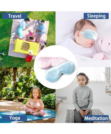 2-Pack Kids Cotton Sleep Eye Mask for Boys and Girls | Adjustable Strap | Light Blocking for Travel, Night, Ages 3-17 | Blue & Pink - Buy Online on GoSupps.com