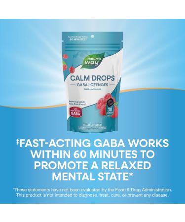 Nature's Way Calm Drops Works Quickly to Help Ease Stress*(1) Fast-Acting GABA Individually Wrapped Lozenges Raspberry Flavored 30 Lozenges - Buy Online on GoSupps.com