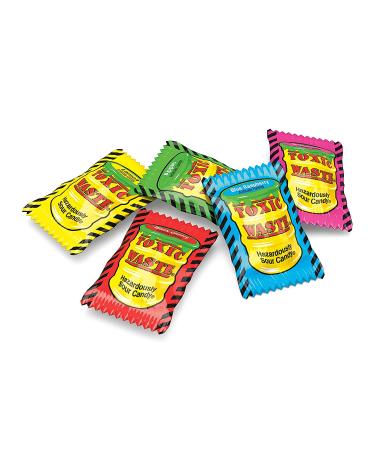 Toxic Waste 1lb Assorted Sour Candy Bag - 5 Flavors: Apple, Watermelon, Lemon, Blue Raspberry, Black Cherry - Buy Online on GoSupps.com