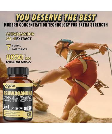 Premium Ashwagandha Extract Capsules with 7 Herbal Ingredients - Supports Sleep, Spirit, Immune System and Energy - 5 Months Supply - Buy Online on GoSupps.com