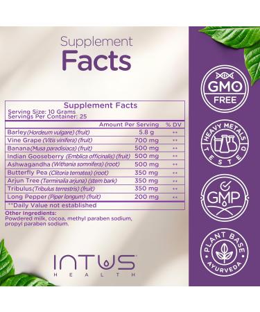 Intus Revive - Ayurvedic Dietary Supplement for Heart Health with Ashwagandha and Antioxidants - Immune Support Supplement That Can Help Control Blood and Improve Chronic Fatigue - 8.8 oz - Buy Online on GoSupps.com