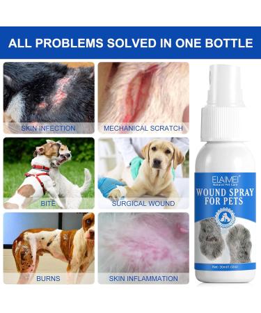 Wound Spray for Pets | Itch Relief for Sensitive Skin | Wound and Skin Care for Dogs & Cats or Other Pets | Helps with Rashes Hot Spots Scratching Itch Skin Irritation Bites & Burns - Buy Online on GoSupps.com