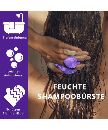 Head Massage Brush | Silicone Scalp Massager for Hair Growth | Purple Shampoo Brush - Buy Online on GoSupps.com