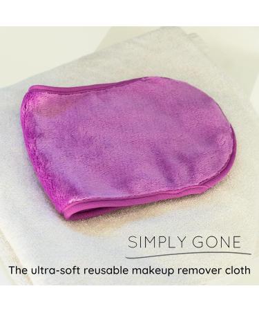 Simply Gone Makeup Remover Cloth 2 Pack | Reusable Magic Eraser for Waterproof Mascara | Ideal for Sensitive Skin | Grey & Purple - Buy Online on GoSupps.com