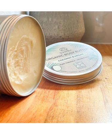 Suntribe Bio Body Butter Coconut & Argan - 100% Organic Perfume-Free Nourishing 150ml | Zero Waste for Very Dry/Sensitive Skin - Buy Online on GoSupps.com