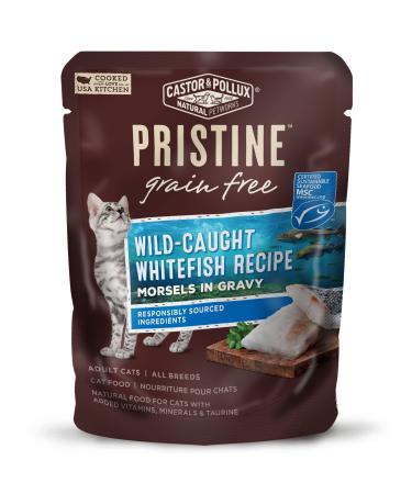 Castor & Pollux Pristine Grain Free Morsels in Gravy Wet Cat Food (24) 3 oz. Pouches Wild-Caught Whitefish 3 Ounce (Pack of 24)