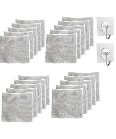 Ancientflow Double Stainless Steel Scrubber Ancientflow Scrubber Wire Dishwashing Rag Non Scratch Wire Dish Cloth (20)