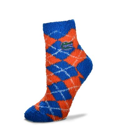 For Bare Feet NCAA Argyle Fuzzy Sleep Socks Florida Gators Medium