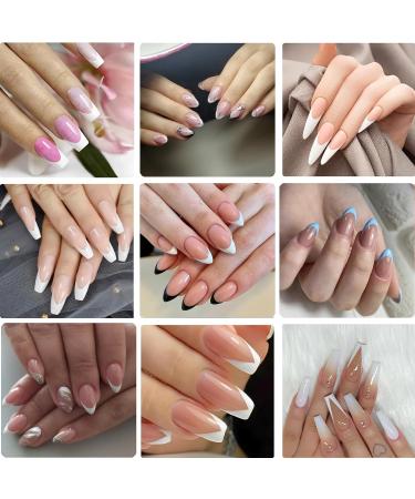 Qiuming 72-Piece French Nail Stencil Stickers | Dual Nail Shape Stickers for DIY French Nails | Perfect Nail Extension & Gel Designs - Buy Online on GoSupps.com
