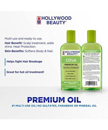 Hollywood Beauty Olive Oil Green 8oz - Nourishing Hair Treatment - Buy Online on GoSupps.com