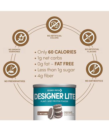 Designer Wellness Lite - Low Calorie Chocolate Cookies & Cream Protein | Prebiotic Fiber Vitamins & Minerals | 9.03 Oz - Buy Online on GoSupps.com