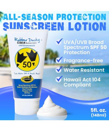 Rubber Ducky Vitamin E Sunscreen SPF 50 | Water-Resistant Broad Spectrum Lotion for Face & Body | Oil-Free Moisturizing Sunblock (5oz - Buy Online on GoSupps.com