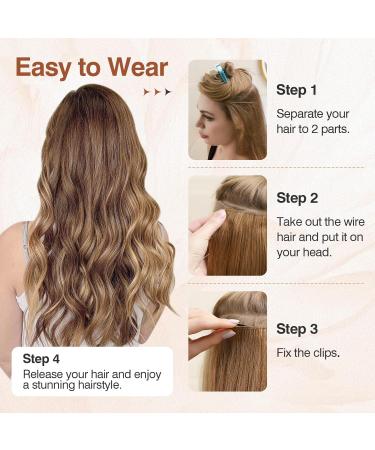 Benehair Invisible Wire Hair Extension 20 Inches Halo Hair Extension with 4 Secure Clips Synthetic Hair Piece Long Wavy Secret Headband Hairpieces for Women Halo Extensions Natural Black Hair #2A 20Inches Natural Black - Buy Online on GoSupps.com