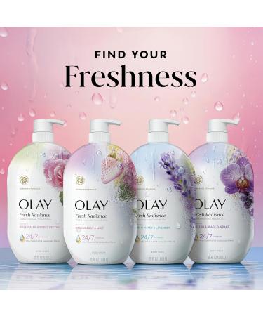Olay Body Wash for Women Fresh Radiance 24/7 Skin-Loving Freshness Visibly Radiant Plant Based Cleansers Vitamin B3 & Antioxidant Blend For All Skin Types Strawberry & Mint Scent 35 fl oz - Buy Online on GoSupps.com