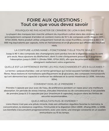 Lions Mane Bio G lules Criniere de Lion Haute Puissance 16 000mg Extrait 25:1 Ultra-Concentr avec BioPerine Riche en Polysaccharides & B ta-Glucanes 6 Mois Naturel M moire & Immunit  - Buy Online on GoSupps.com