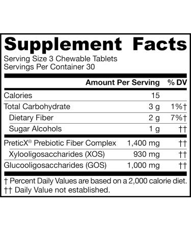 Jarrow Formulas XOS + GOS Prebiotic Chewable Tablets - 90 Count for Gut Health - Buy Online on GoSupps.com