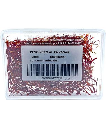 FRISAFRAN | Saffron Filaments 2g | Saffron in pistils | Saffron Yarn | Saffron | Organic Saffron | Organic Saffron | Saffron - Buy Online on GoSupps.com