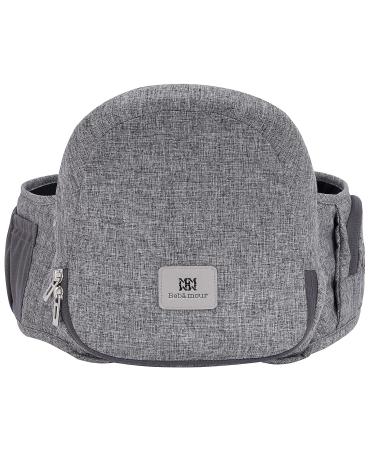 Bebamour Foldable Hip Seat Baby Carrier + Waistband Extender - Adjustable & Ergonomic Design for 0-36 Month Babies (Grey) - Buy Online on GoSupps.com