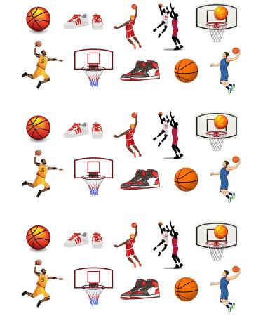 30 Stand Up Basketball Themed Edible Wafer Paper Cake Toppers Decorations - Buy Online on GoSupps.com