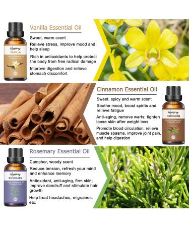 Hyppry 3-Pack Spice Essential Oils for Diffuser - Vanilla, Rosemary, Cinnamon | 100% Pure Natural Aromatherapy Oils for Home, Candle & Soap Making - Buy Online on GoSupps.com