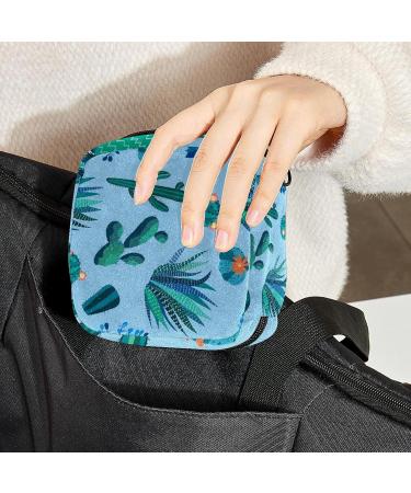 Menstrual Pad Bag with Zipper | Cactus Flowers Tampons Pouch for Women & Girls - Stylish & Functional Storage Solutions - Buy Online on GoSupps.com