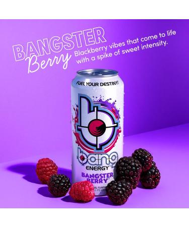 Bang Energy Bangster Berry Sugar-Free Energy Drink - 16 Oz - Pack of 12 - Buy Online on GoSupps.com