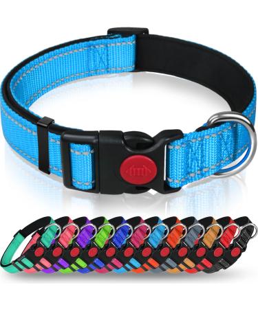 Taglory dog collar soft padded neoprene nylon dogs collar for puppies adjustable and reflective for training sky blue XS (1 -pack) sky blue - Buy Online on GoSupps.com